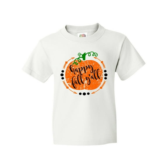 Inktastic Happy Fall Y'all Pumpkin Youth T-Shirt