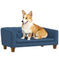 thumbnail image 2 of PawHut Raised Dog Sofa, Elevated Pet Sofa for Small Medium Dogs, Blue, 2 of 9