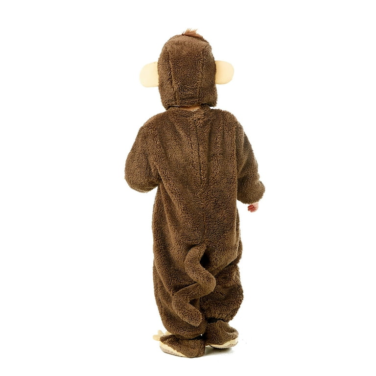Monkey Costume Kids Brown Jumpsuit With Hood Monkey Costume Kids Brown Jumpsuit With Hood