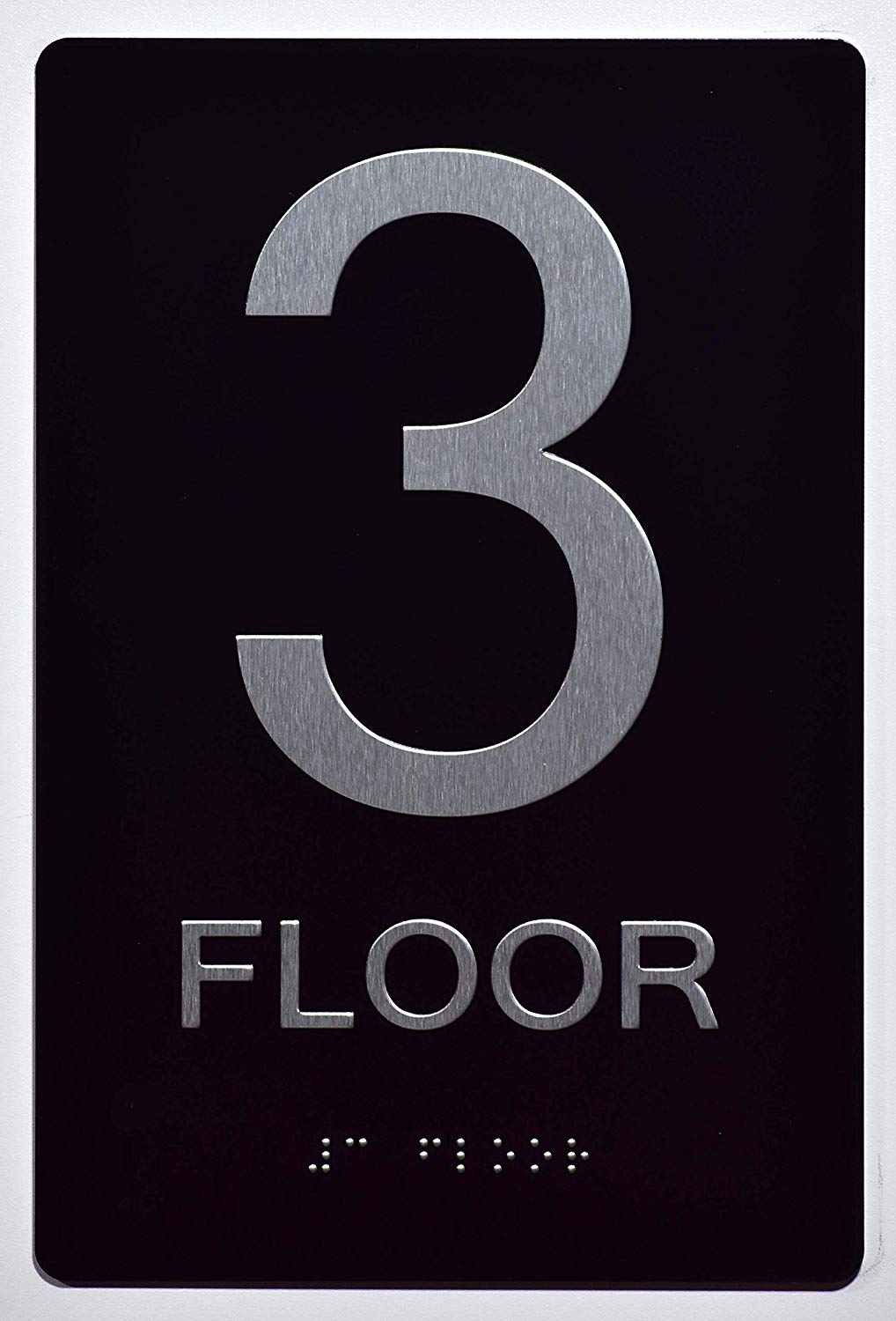 Floor Number Sign 3RD Floor Sign(Aluminium, Black/Silver,Size 6x9) The