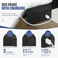 thumbnail image 4 of Zimtown Twin Size Platform Bed Frame, Heavy Metal Bed Frame with Wooden LED Headboard, 12" Under-Bed Storage, Rustic Brown, 4 of 8