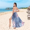 thumbnail image 6 of FORMRS Womens Long Sarong Beach Wrap Semi-Sheer Bikini Skirt Bathing Swimsuit Cover Up, Trees in The Night, 6 of 7
