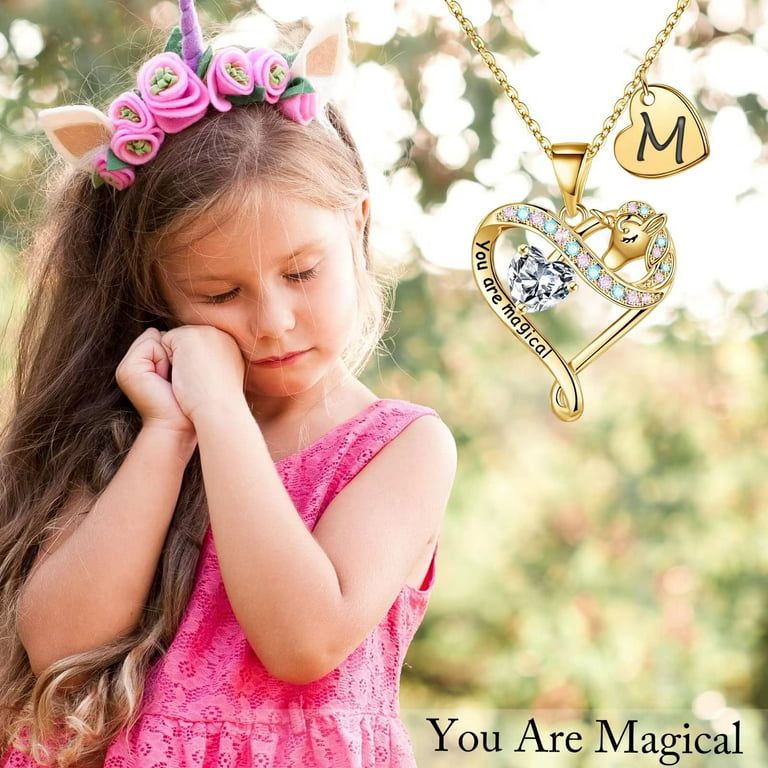 IEFSHINY Unicorns Gifts for Girls Colorful CZ Heart Pendant Cute Unicorn  Necklaces for Girls Women Jewelry Gifts