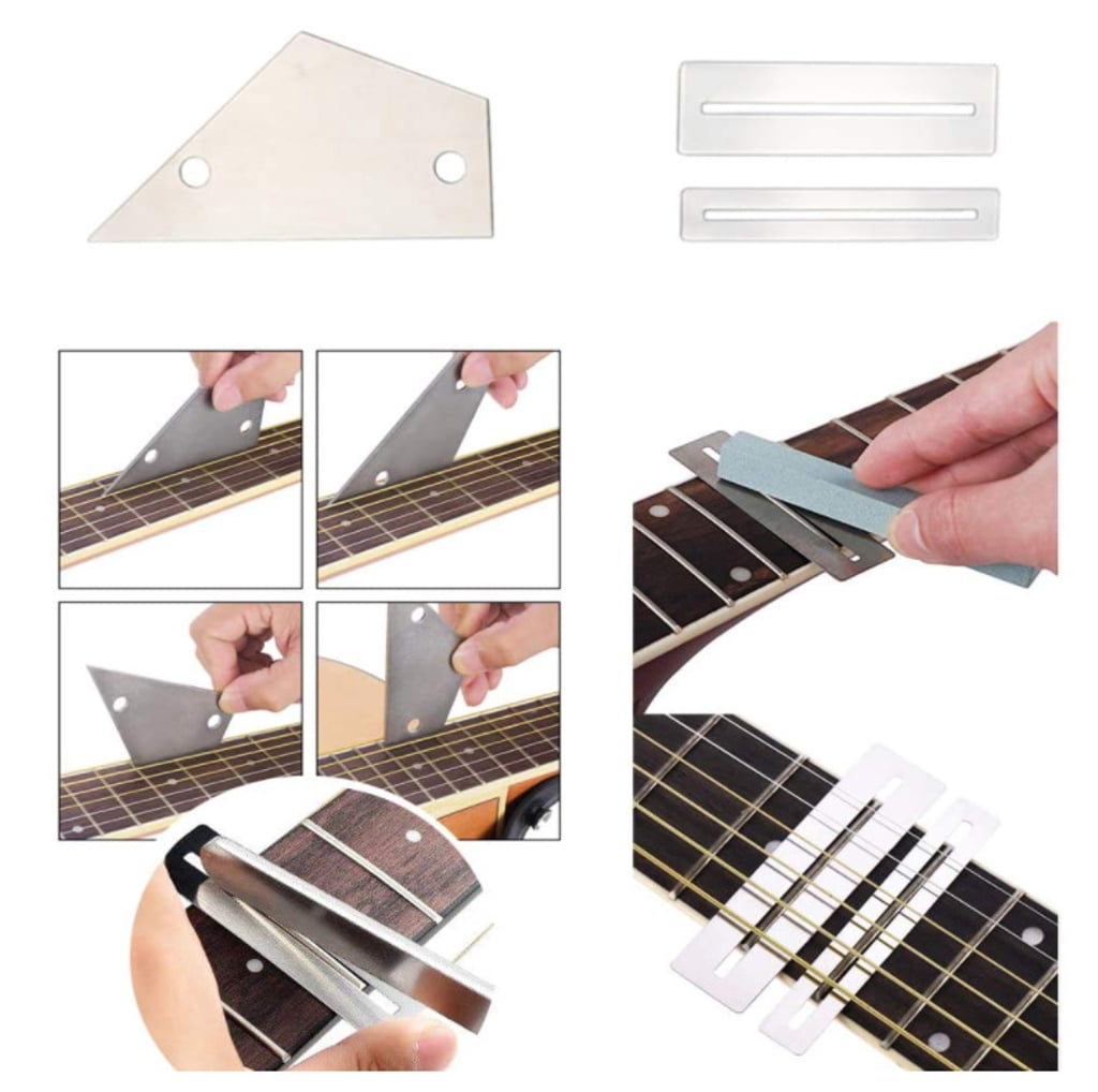 25Pcs Guitar Setup Kits with String Action Ruler Luthier File Guitar Bridge Pins