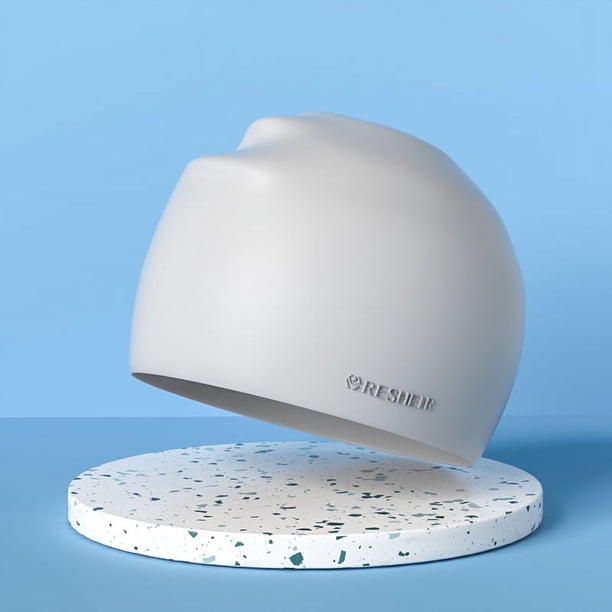 Gorro de natación para adultos, de silicona, con protección para los oídos, impermeable, para entrenamiento de cabeza, para hombres y mujeres