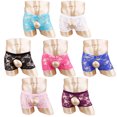 thumbnail image 4 of IEFiEL-bóxer de lencería Sexy para hombre, calzoncillos transparentes de encaje transparente con trasero abierto, bragas Gay con bolsa abierta, ropa interior Sissy, 4 of 5