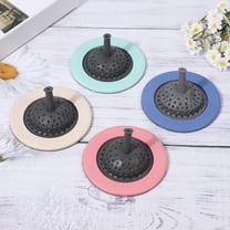 Kitchen Sink Drain Strainer 4 Pack - Anti-Clog Silicone Hair Catcher, 4.5 Inch Wide Rim Drain Cover for Food Residue