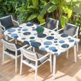 thumbnail image 2 of Blue Polka Dots Table Cloths for 3 Foot Rectangle Tables, Modern Abstract Art Patio Waterproof Elastic Fitted Tablecloths, Washable Rectangular Table Cover for Camping, 2 of 8