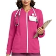 thumbnail image 4 of Vivianyo HD Women's V‑Neck Zip Up Nurse Work Sweatshirt, Fitted Stretch Long Sleeve Top, Fall Uniform Cover Up with Pen Sleeve Slots and Pockets for Medical Workplace and Daily Errands, Sizes S-2XL, 4 of 7