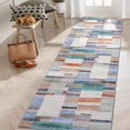 thumbnail image 1 of Runner Rug Washable Checkered  Rugs for Living Room Bedroom Kitchen Hallway Entryway Laundry Contemporary Abstract Rug Modern Geometric Rug Low Pile Office Rug Non Slip Blue, 1 of 9