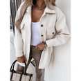 thumbnail image 5 of Dinazah Women Single Breasted Shacket Jacket Long Sleeves Office Coat Casual Business Shirt, 5 of 6
