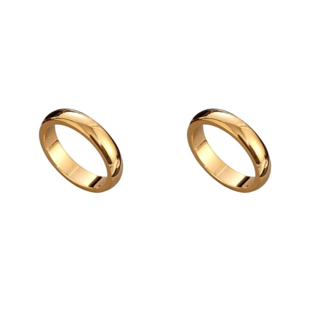 Anillo portátil Minnieouse para parejas amantes de aleación estilo moderno color Oro Talla 9 2piezas