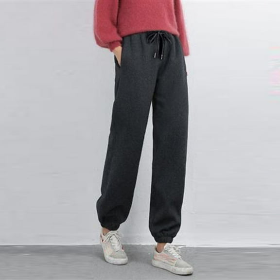 WNEGSTG Womens Short Sweatpants Solid Sweatpants Pockets Sporty Gym Athletic Fit Jogger Pants Lounge Trousers