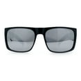 thumbnail image 4 of Mens Kush Polarized Mirrored Classic Sport Horn Rim Plastic Rectangle Sunglasses Shiny Black - Silver Mirror, 4 of 7