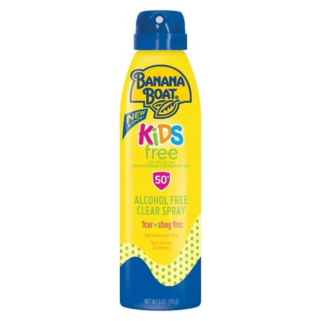 Banana Boat Kids Free Clear Sunscreen Spray SPF 50+, 6 (Best Face Sunscreen For Kids)