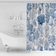 thumbnail image 2 of Shower Curtain Bathroom Set Summer Watercolor Blue Gray Coral Waterproof Fabric Shower Curtains with Grommets&Hooks Marine Life Ocean Shell Privacy Bath Curtain for Bathtub 36x72in, 2 of 7