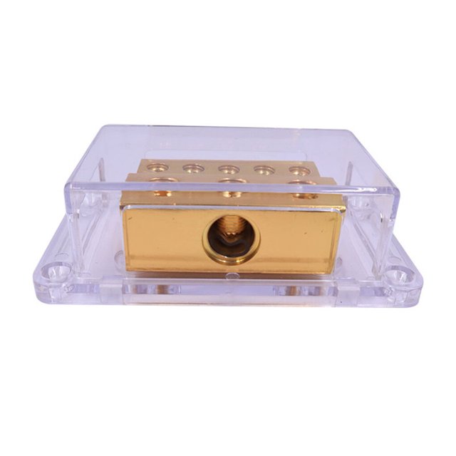 ziyahi Car Audio Power Terminal Block Stereo Junction Box Distribution Audio Power Terminal Block Boxes Automotive Automobile Repair Upgrade Accessories Brass