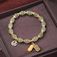 thumbnail image 3 of rygai Beaded Bracelet Unique Light Luxury Minimalistic Compact Good Symbolism Solid Imitation Jade Hand Ornament Bracelet Clothing Gift,Green, 3 of 7