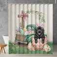 thumbnail image 2 of Easter Egg Newfoundland Bunny Ear Welcome Spring Truck Shower Curtain Newfie Dog Lover Gifts Waterproof Bathroom Bathtub Curtain - 12002, 2 of 5