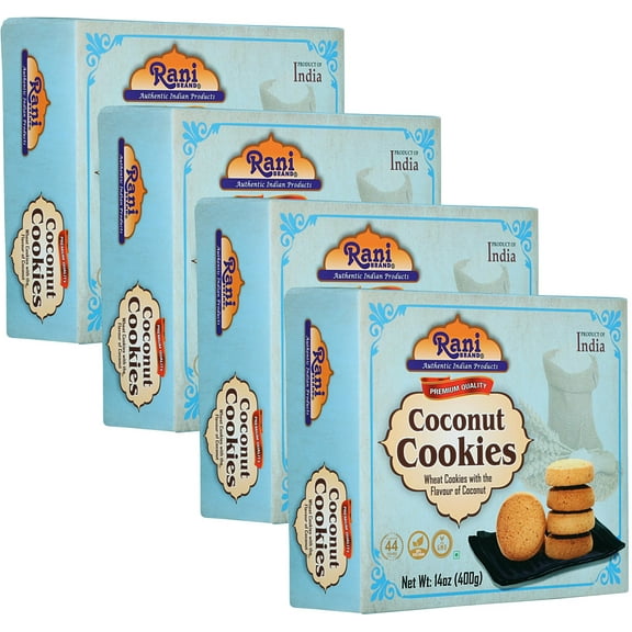 Rani Coconut Cookies (Wheat Cookies with the Flavor of Coconut) 14oz (400g) Pack of 3 1 FREE, Indian Cookies ~ Vegan | Non-GMO | Indian Origin