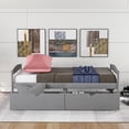 thumbnail image 2 of PORKISS Twin Bed Frame with 2 Storage Drawers, Gray Twin Size Platform Bed with Wood Slat Support, No Box Spring Needed, Wood Bed Frame for Kids, Teens, Guest Room, 2 of 9