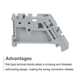 thumbnail image 4 of DIN Rail Mount Terminal Blocks End Stopper Screw Type Clamp Grey EW/35 Pack of 20, 4 of 5