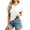 A-02 White, variant on Womens Short Sleeve Tops Round Neck Cross Hem Cropped Shirts Solid Basic Tee Work Tops Black, Large