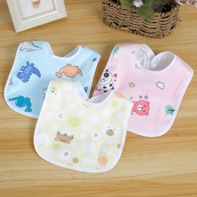 Lzvxtym 10 Pack Baby Waterproof Snap Bibs, Multicolor photo 7