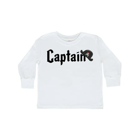 

Inktastic Captain with pirate hat Gift Toddler Boy or Toddler Girl Long Sleeve T-Shirt