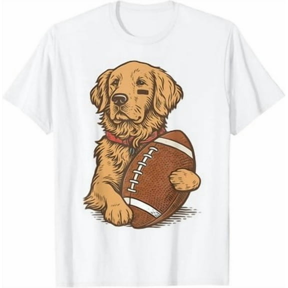 Velto Golden Retriever Dog Football Game Day Touchdown Season T-Shirt All Size S-5XL