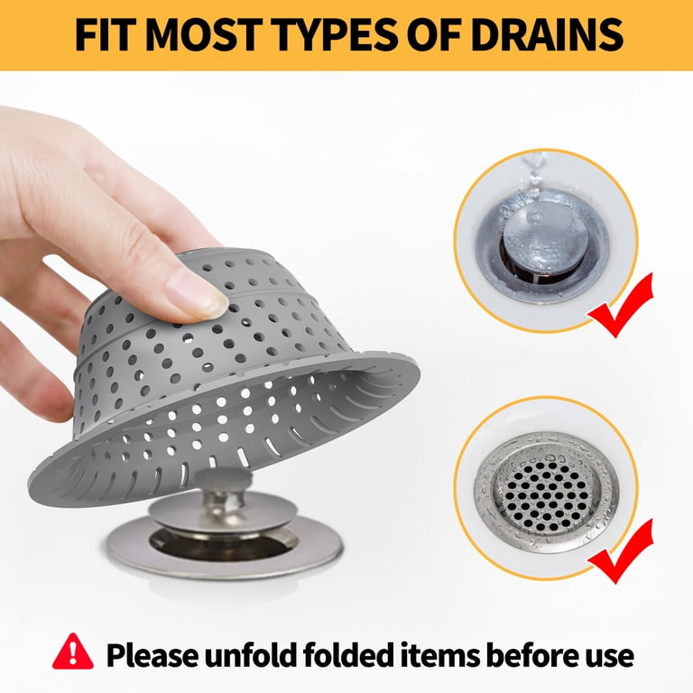 Propuri Bathtub Drain Hair Catcher, Silicone, 2-Pack Gray photo 6