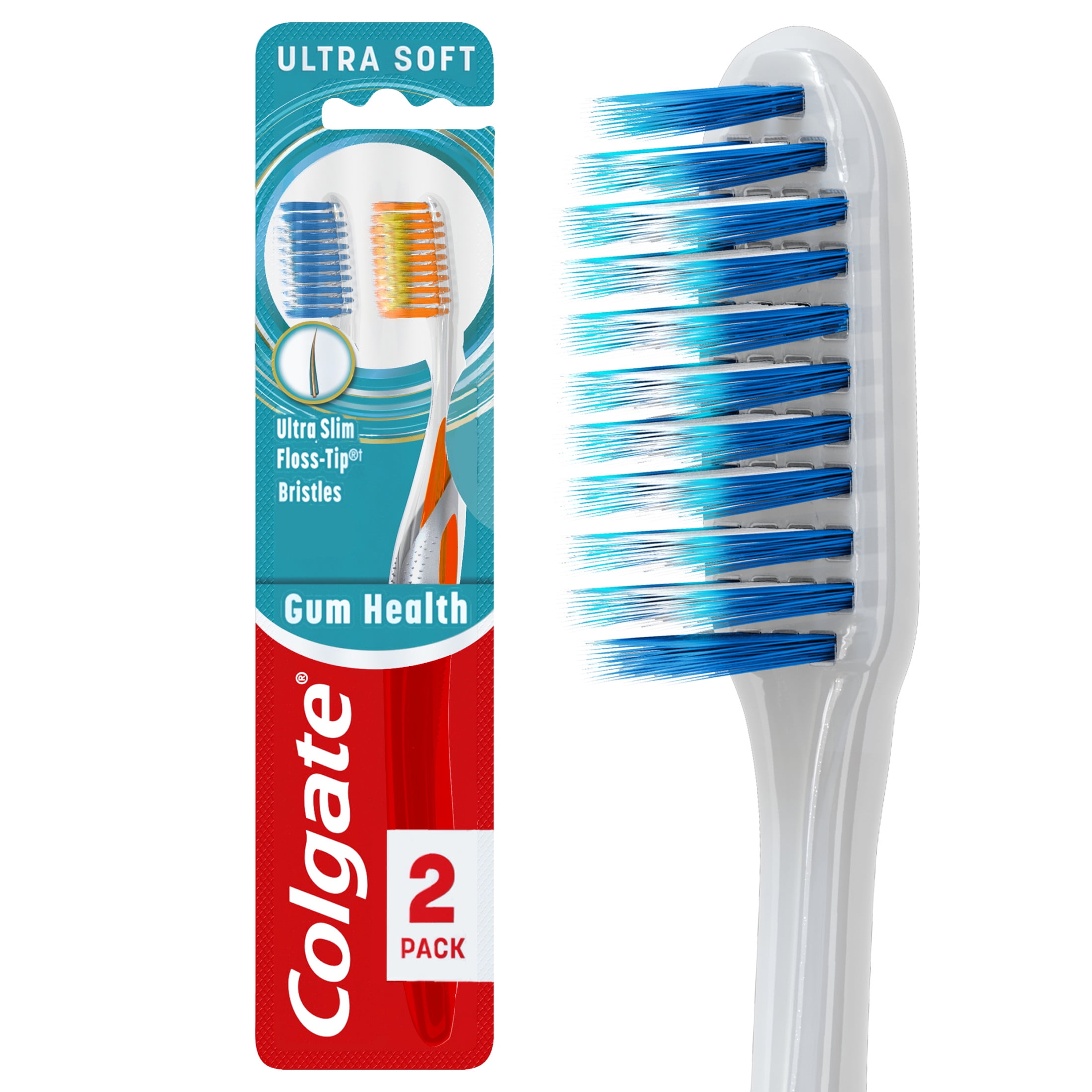 (3 pack) Colgate Gum Health Adult Manual Toothbrush, Ultra Soft 2ct