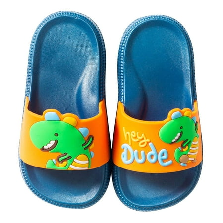 

Juebong Cartoon Dinosaur Boys Girls Anti-Slip Home Bathing Beach Sandals Slippers Shoes Dark Blue Size 26-27