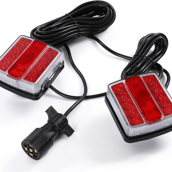 Magnetic LED Trailer Towing Light Kit, 24ft Cable with 7 pin plug, IP68 Waterproof