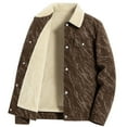 thumbnail image 6 of USNSM (M-5XL)Big and Tall Men's Fleece Corduroy Jackets Sherpa Lined Snap Button Up Long Sleeve Coats Winter Warm Thick Lapel Outwears Brown M, 6 of 6
