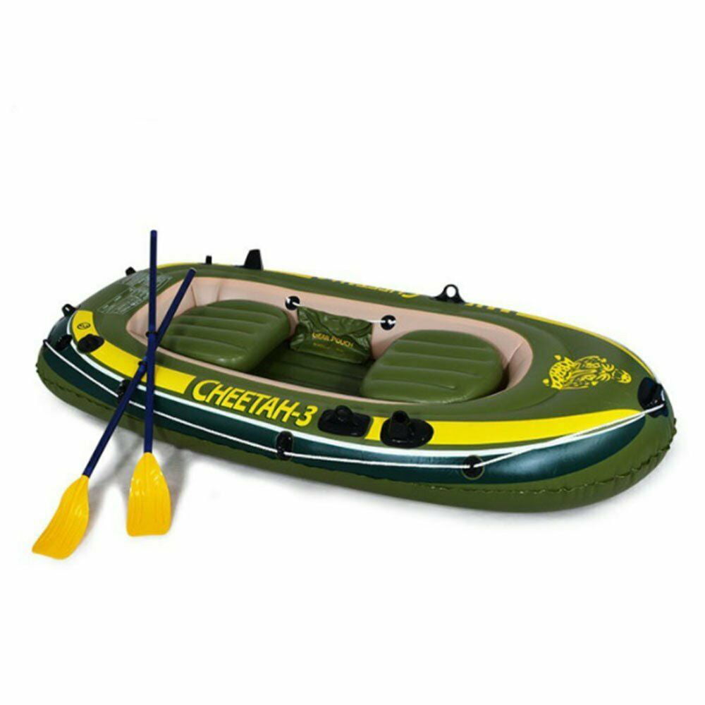 7 In 1 Inflatable Boat Set 3 Person Oars  Fishing Raft PVC Ship with 