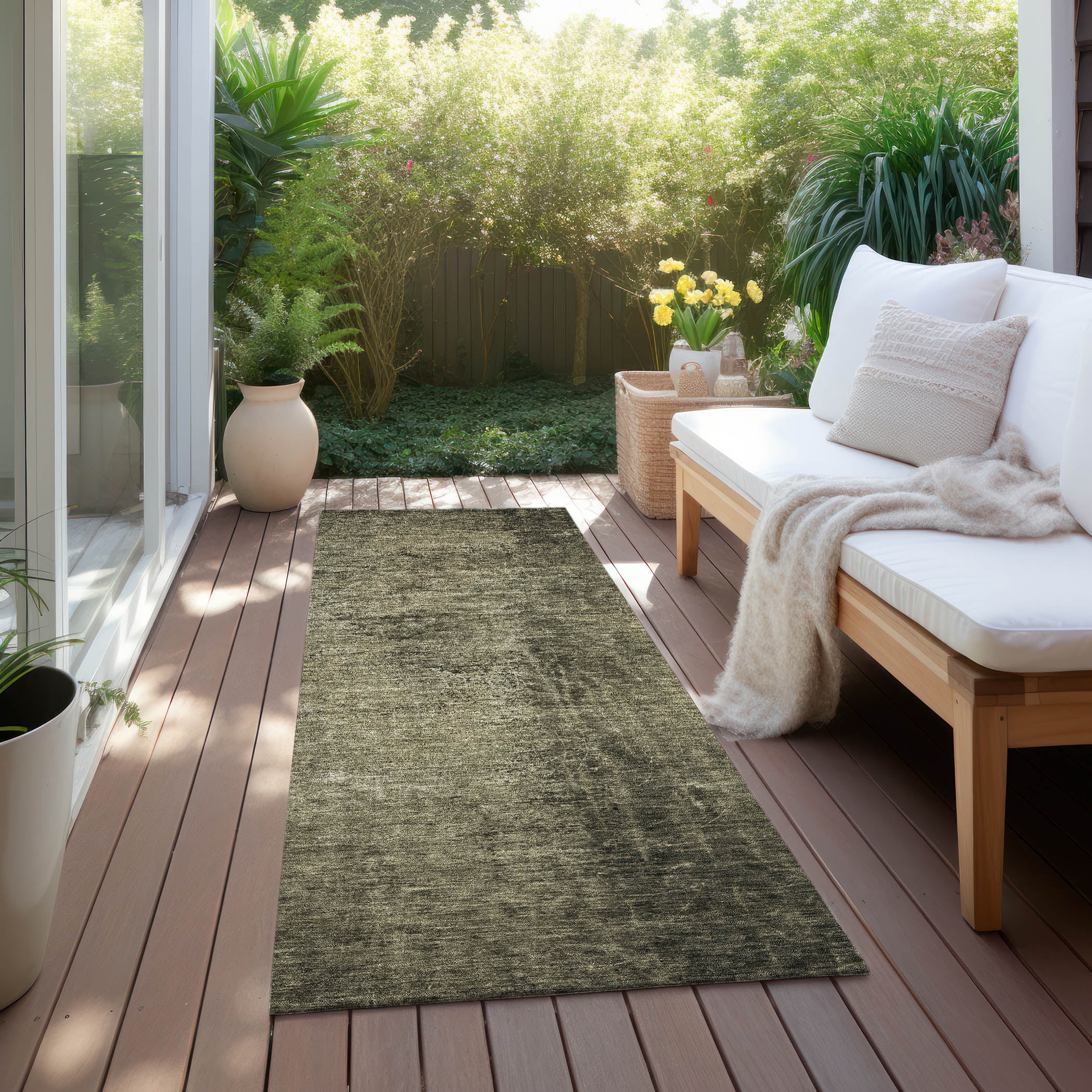 Addison Rugs Chantille Indoor/Outdoor Transitional Organic Gray Washable Runner Rug, 2'3" x 7'6"