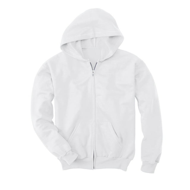 Hanes Comfortblend EcoSmart Chandail à Capuchon à Fermeture Éclair Intégrale pour Enfants, m, Blanc