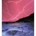 thumbnail image 3 of Ambesonne Nature Duvet Cover Set, Thunderstorm Phenomena, 2-Calking, Pink Grey, 3 of 6