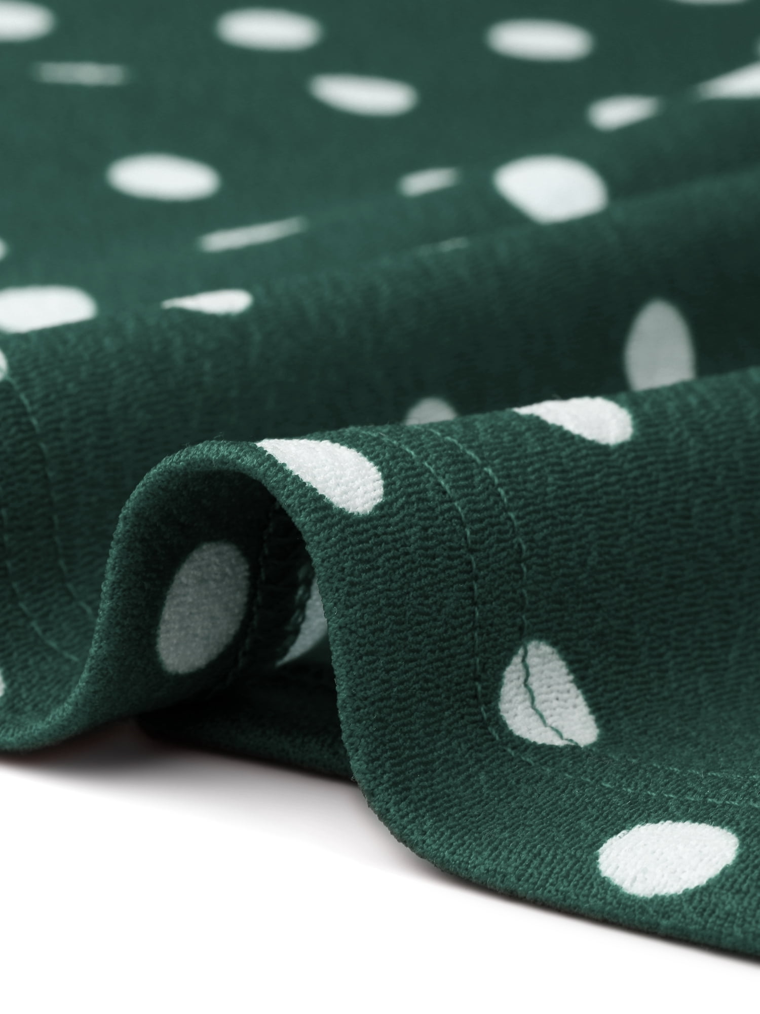 DARING DIVA Women's Polka Dots Sleeveless Vintage Crewneck Midi Dress M Dark Green