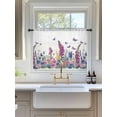 thumbnail image 3 of Sheer Curtains 45 Inch Length, Watercolor Wildflowers Semi Sheer Curtains Light Filtering Window Treatment, Country Botanical Florals Butterfly Privacy Voile Drapes for Living Room 52x45 Inch, 3 of 7
