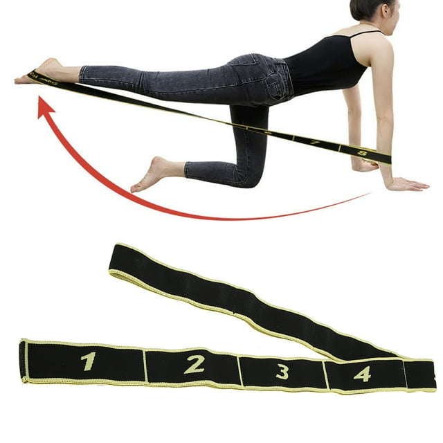 Fitness Workout Stretch Rope Tool Strength Training Resistance Belt Fitness Yoga Belt, Yoga Stretch Strap, Elastic Yoga Belt For Home Men Women Yellow,Red