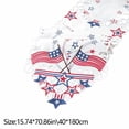 thumbnail image 3 of Patriotic Embroidered Table Runner, American Flag Lace Tablecloth, 4th of July Independence Day Party Decor, Farmhouse Dining Table Runner, Red White Blue Kitchen Decor, Holiday Home Decoration, 3 of 8