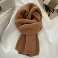 thumbnail image 4 of Plush Faux Wool Scarf Milky Tone Elegant Winter Neckwear Soft Textured Scarf For Cold Weather, 4 of 8