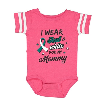 

Inktastic I Wear Teal and White For My Mommy Gift Baby Girl Bodysuit