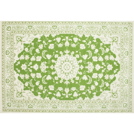 Ahgly Company Indoor Rectangle Traditional Gold Medallion Area Rugs, 8' x 12'