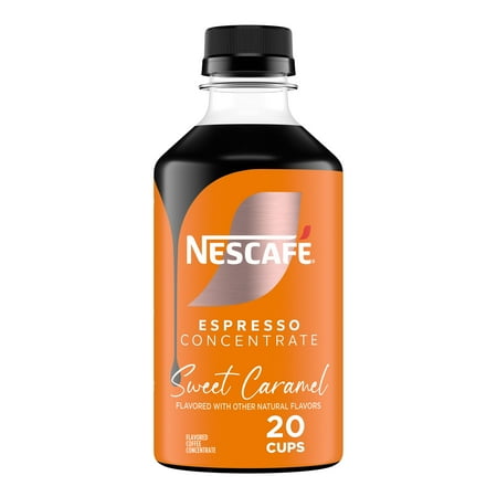 NESCAFÉ Espresso Concentrate Sweet Caramel Flavored Instant Espresso Coffee, 10 fl oz, CASE