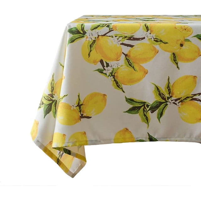 Nappe Citron Anti-Renversement Polyester Printemps & Été pour Usage Intérieur/extérieur, 52 x 52 Pouces Carré