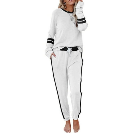 

Remikst Women s Loose Casual 2-Piece Jacket + Trousers Daily Home Pajamas