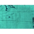 thumbnail image 1 of Ahgly Company Machine Washable Indoor Rectangle Abstract Turquoise Blue Modern Area Rugs, 2' x 3', 1 of 4